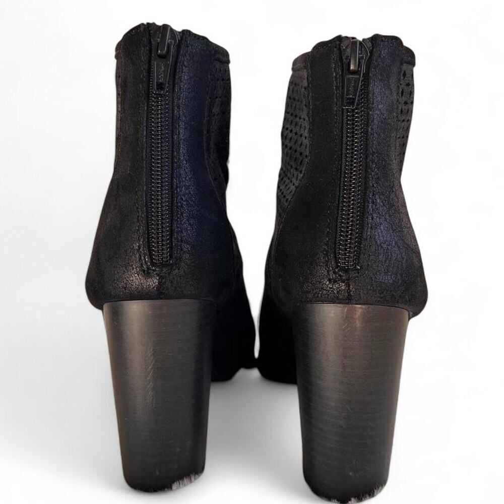 Black Ankle Boots Block Heel Women’s 10 - Picture 3 of 5